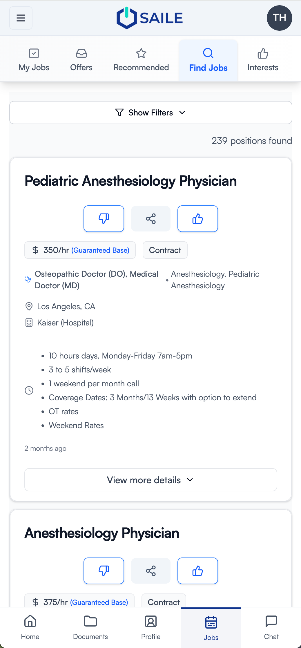 Saile Mobile App Screenshot